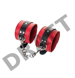 Оковы TOYFA Theatre на ноги, кожа, красные, 28 см