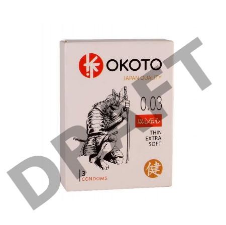 Презервативы OKOTO Thin Exstra Soft с гладкой поверхностью 3шт