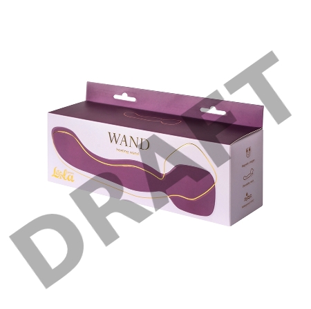 Фиолетовый двусторонний вибромассажер Heating Wand с нагревом - 22 см.