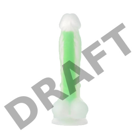 Фаллоимитатор, светящийся в темноте, Beyond by Toyfa Dick Glow, силикон, прозрачный, 18 см