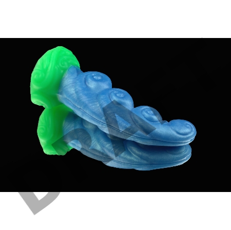 Голубой фаллоимитатор Посейдон с ярко выраженным рельефом - 19 см.