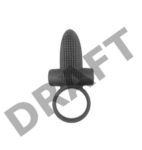 Чёрное эрекционное кольцо с вибрацией и язычком Sex Expert