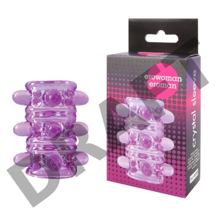 Открытая фиолетовая насадка на пенис Crystal Sleeve - 5,5 см.