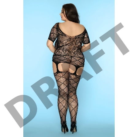 Костюм-сетка и стринги Candy Girl Kookie черные, 2XL