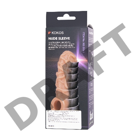  Насадка KOKOS реалистичная с дополнительной стимуляцией, TPE, телесная, 15.6 см