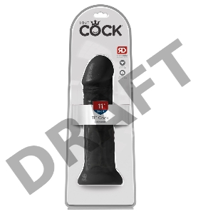 Фаллоимитатор-реалистик King Cock черный, 28 см