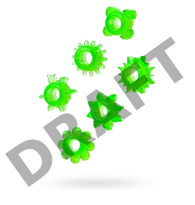 Набор колец на пенис 6 шт TOYFA, TPE, зеленый