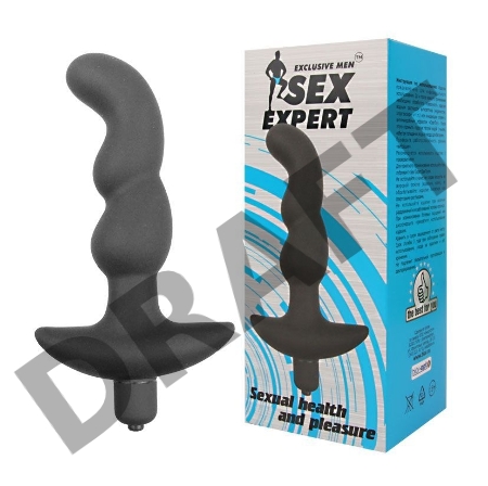 Чёрный анальный вибратор Sexual Health and Pleasure - 11,8 см.