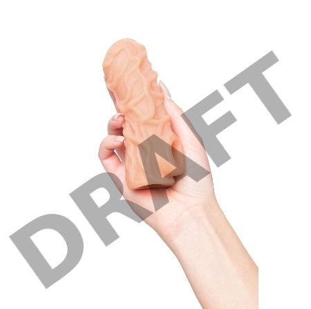  Насадка KOKOS реалистичная с дополнительной стимуляцией, TPE, телесная, 15.6 см