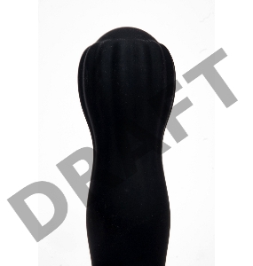 Черный силиконовый вибратор с бутоном-головкой - 18 см.