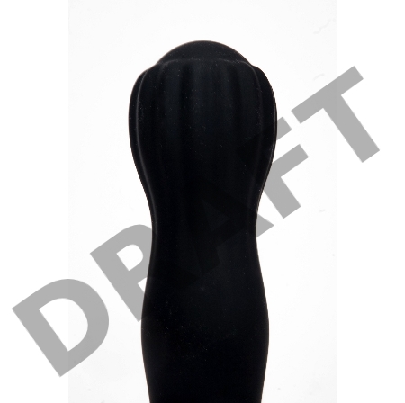 Черный силиконовый вибратор с бутоном-головкой - 18 см.