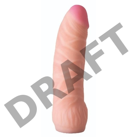 Телесная изогнутая насадка на Harness с коннектором BLACK LINE - 16 см.