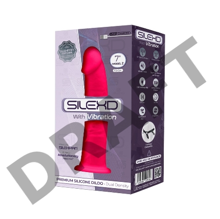 SileXD Фаллоимитатор с вибрацией Model 2 (7), ярко-розовый