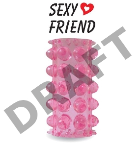 Открытая розовая насадка на фаллос - 6,4 см.