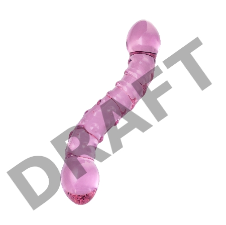 Двусторонний фаллоимитатор Sexus Glass, стекло, розовый, 20,5 см