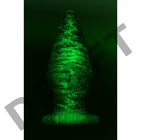 Анальная втулка Sexus Glass светящаяся в темноте, стекло, прозрачная, 9,8 см