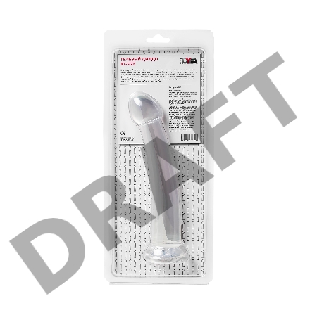 Нереалистичный фаллоимитатор Jelly Dildo XL Toyfa Basic, TPE, прозрачный, 22 см