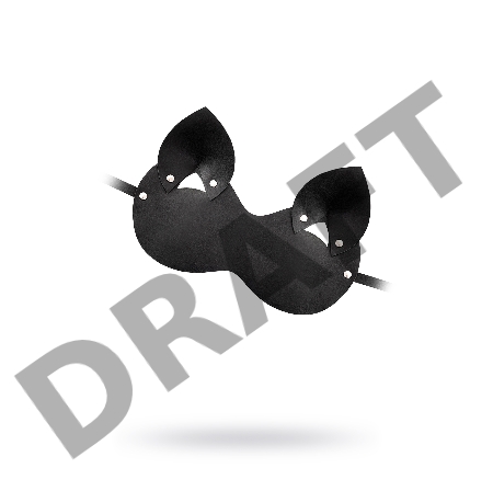 Маска Штучки-дрючки Кошка закрытая, кожа, черная