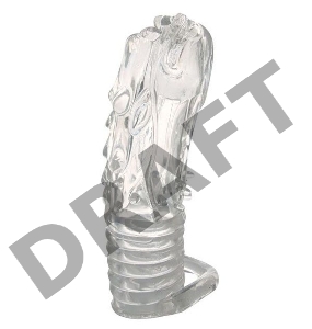 Закрытая прозрачная насадка в форме дракона с креплением-колечком - 14 см.