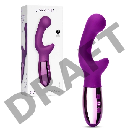 Элегантный вибромассажер с двумя моторами le WAND XO фиолетовый