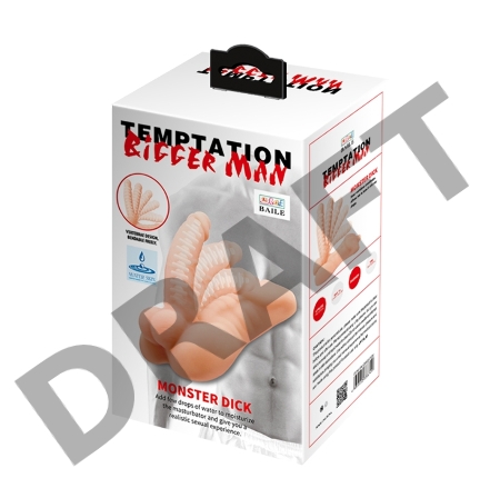 Телесный мини-торс с фаллосом Monster Dick