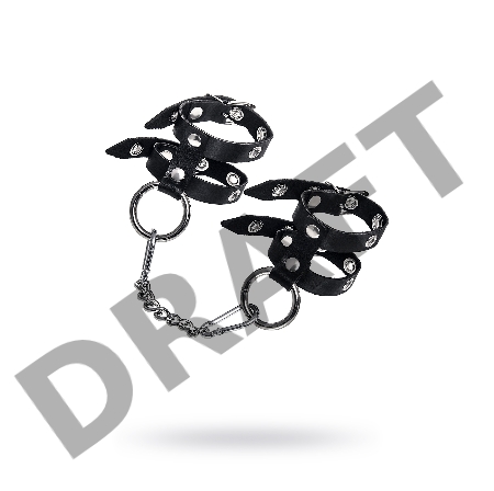 Наручники однослойные из двух ремешков Pecado BDSM, натуральная кожа, черные