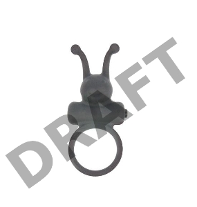 Чёрное эрекционное кольцо в форме букашки с вибрацией