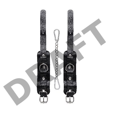 Оковы мини Pecado BDSM, со скруглёнными углами, натуральная кожа, чёрные