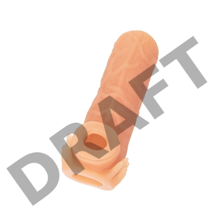  Насадка KOKOS реалистичная с дополнительной стимуляцией, TPE, телесная, 15.6 см