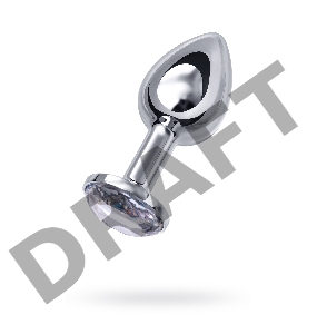 Анальная втулка Metal by TOYFA, металл, серебряная, с белым кристаллом, 7,5 см, Ø 3 см, 145 г