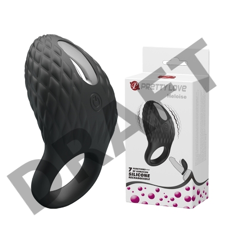 Эрекционное виброкольцо с рельефным дизайном PrettyLove Heloise