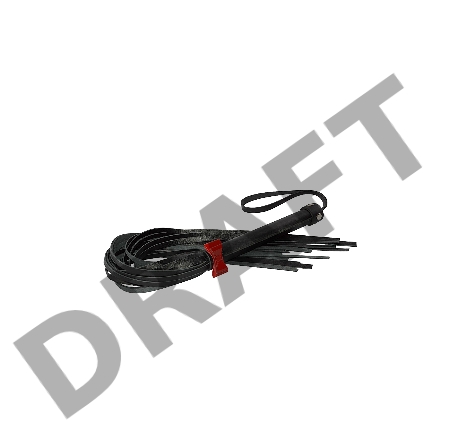 Плеть Sitabella с бантиком, кожа, чёрная, 55 см