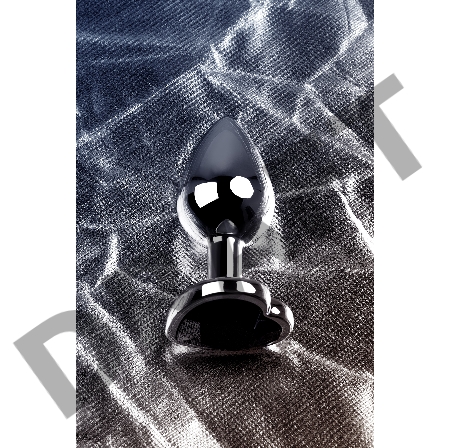 Анальная втулка Metal by TOYFA, металл, серебряная, с чёрным кристаллом, 7 см, Ø 2,7 см, 50 г