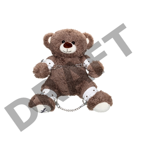 Бандажный набор Медведь бурый Pecado BDSM (оковы, наручники), натуральная кожа, белый