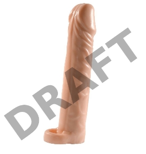 Телесная насадка-удлинитель Extension sleeve с подхватом - 17 см.