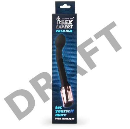 Черный перезаряжаемый вибростимулятор простаты - 22 см.