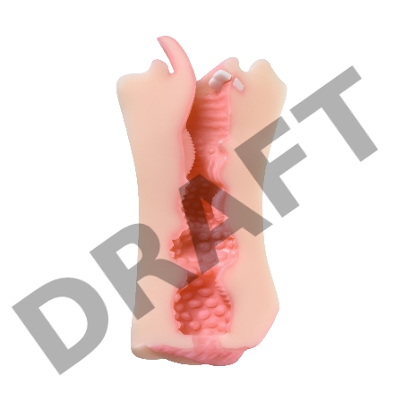 Мастурбатор реалистичный TOYFA Juicy Pussy Fruity Tongue, рот и вагина, TPE, телесный,19 см