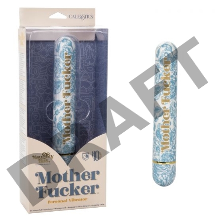 Голубой классический вибратор Naughty Bits Mother Fucker Personal Vibrator - 18 см.