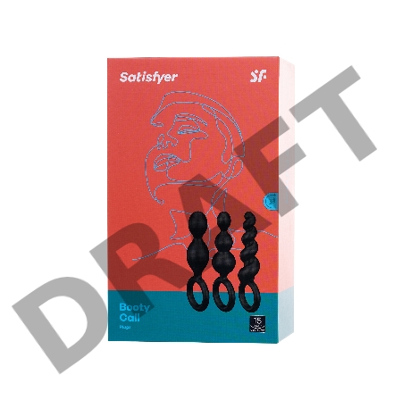 Набор анальных плагов Satisfyer, силикон, чёрный, 13,5 см.