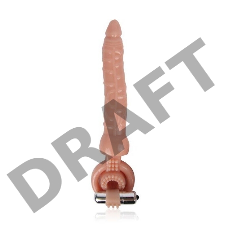 Телесная насадка на член Sexy Friend для двойного проникновения - 18 см.