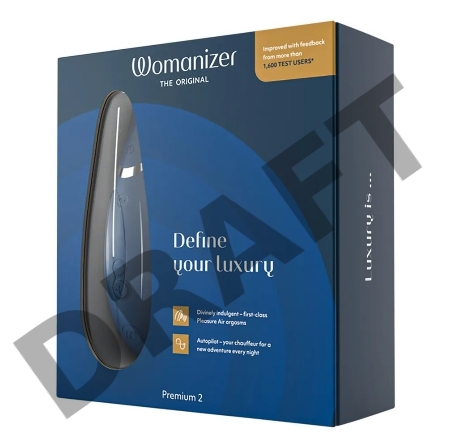 Синий клиторальный стимулятор Womanizer Premium 2