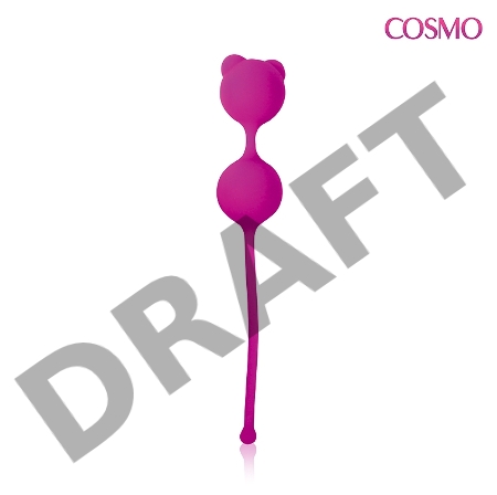Ярко-розовые вагинальные шарики с ушками Cosmo