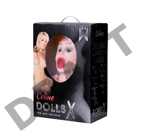 Кукла надувная Dolls-X by TOYFA Celine с реалистичной головой, блондинка, с тремя отверстиями