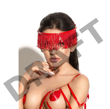 Украшение на голову Me Seduce Queen of hearts с длинной бахромой, красное, OS