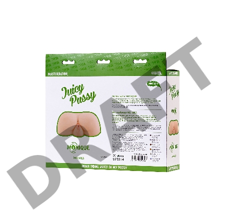 Мастурбатор реалистичный TOYFA Juicy Pussy Monique, с вибрацией,  вагина и анус,TPR, телесный, 17 см