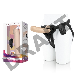 Телесный вибратор на трусиках с кольцом - 18 см.