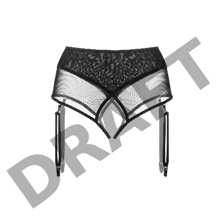 Эротические трусики-пояс для чулок Waname Pliability с высокой посадкой черные (46-48)