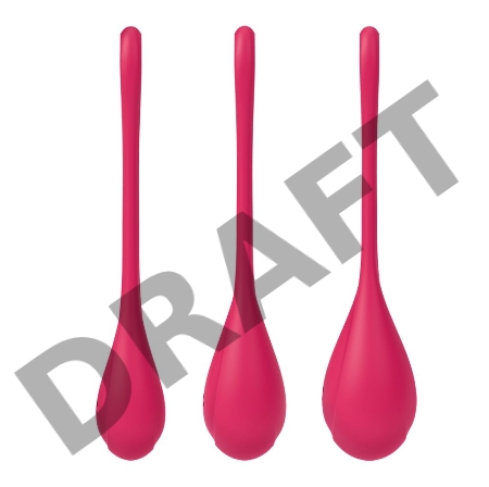 Набор вагинальных шариков Satisfyer YONI, силикон, красный, Ø 2 см.