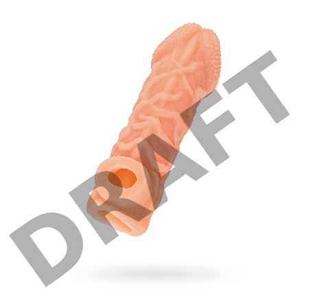  Насадка KOKOS реалистичная с дополнительной стимуляцией, TPE, телесная, 15.6 см