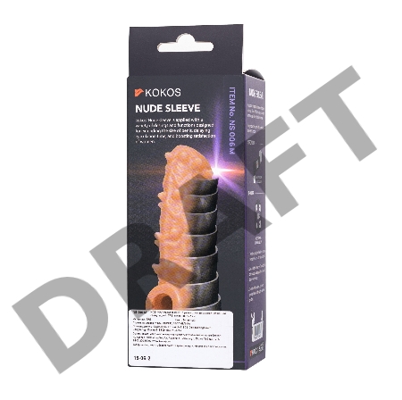  Насадка KOKOS реалистичная с дополнительной стимуляцией, TPE, телесная, 15.6 см